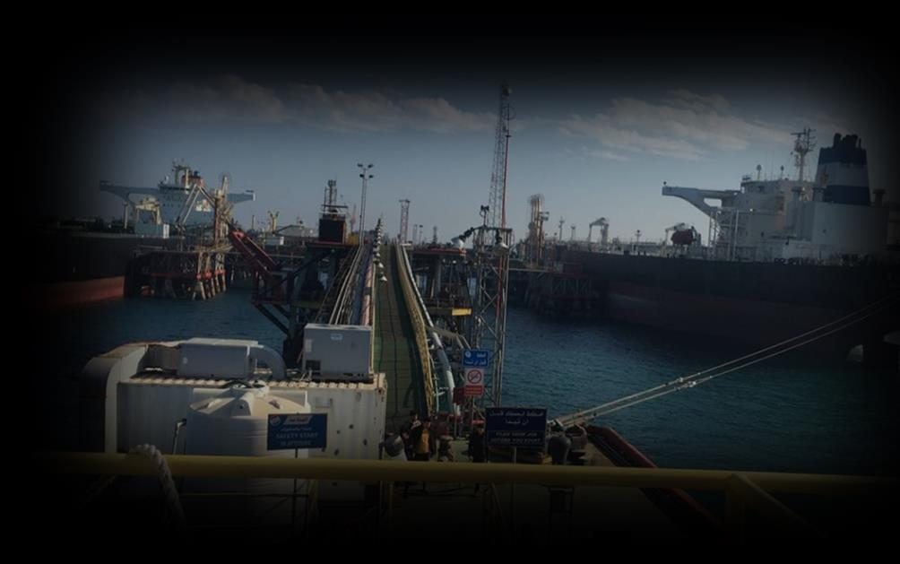 Vessels alongside a working port terminal