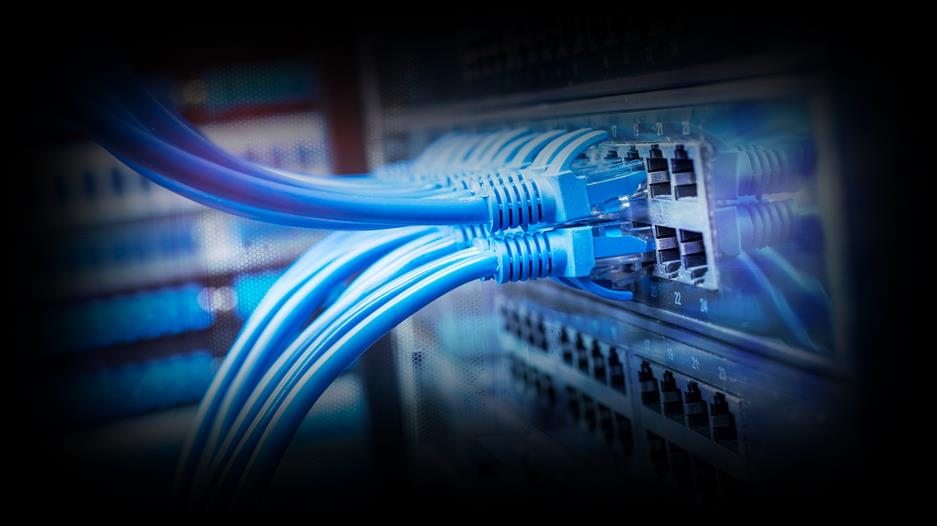 Fibre optic patch cables terminated in a network switch
